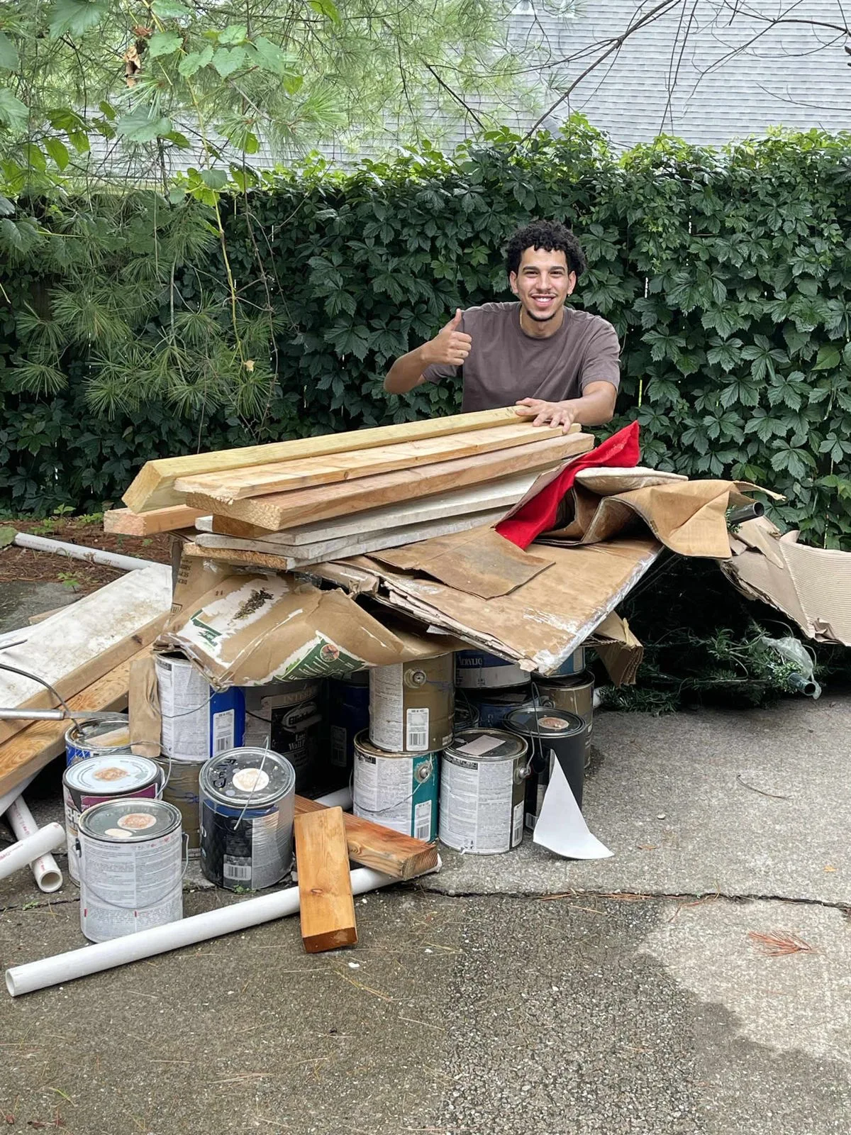 Buddies owner-operator with a load of scrap lumber ready to haul away