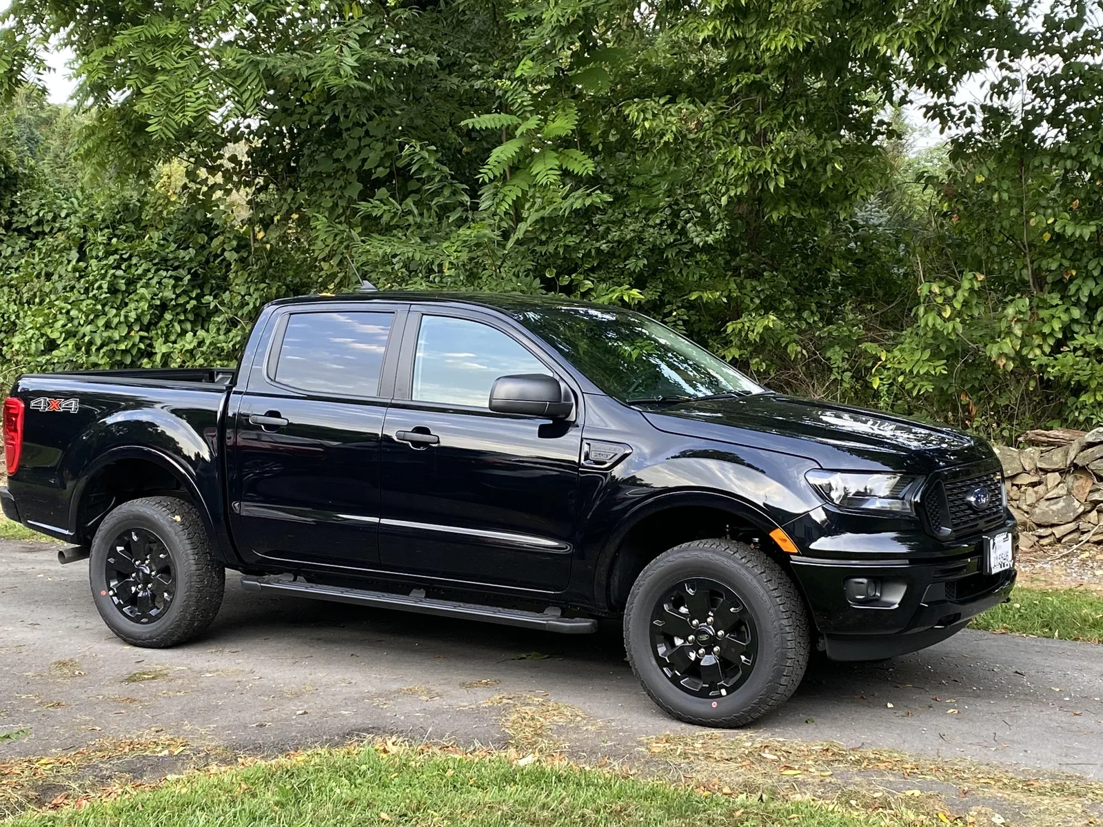 Buddies Junk Removal branded black truck on site for a job